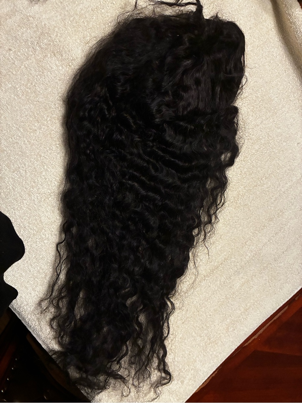 32" Deep Wave Lace Front Wig - Natural Black - Human Hair - Picture 4 of 7